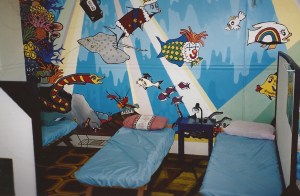 The School House Hostel, Dargville NZ. More colourful (and less comfortable) than a UK YHA!