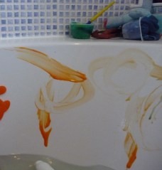 Bath Art: An experiment (next time maybe I'll just use paint!)