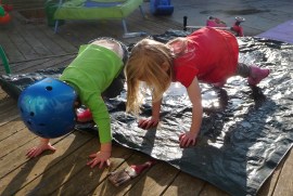 The sun is shining and my kids want a muddy puddle