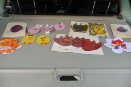 Easter craft (they ate the chocolate nests!)