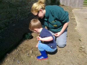Planting Sunflower Seeds at Sacrewell Farm