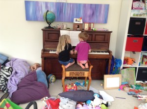 My angels playing the piano