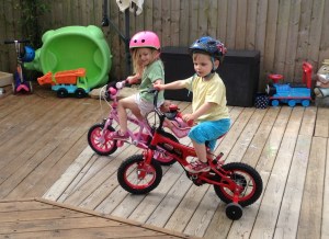 Aaron on his new bike (early bday gift)
