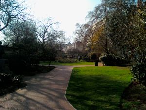 The park when Helen first suspects she might be pregnant