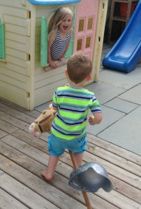 Rescuing the princess (spot the hat!)