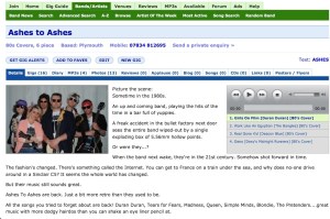 Writing to an 80s groove with Ashes to Ashes