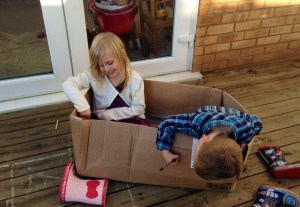Decorating the box boat
