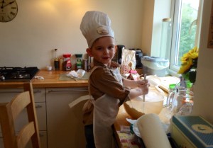 Forgiving son as we finally did baking