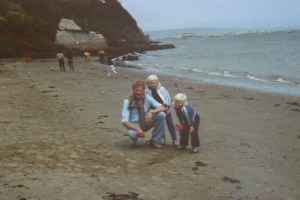 Dad, me and sis at the beach