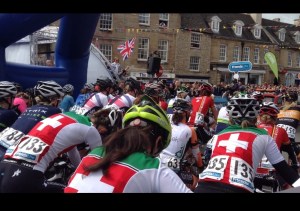 Watching the start of the bike race