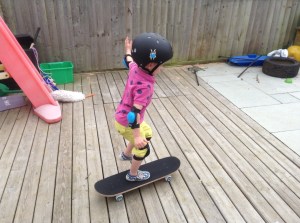 Son gave up his dummies for a skateboard